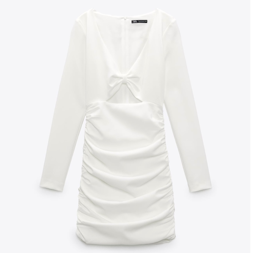 ZARA ruched long sleeve dress- BNWT